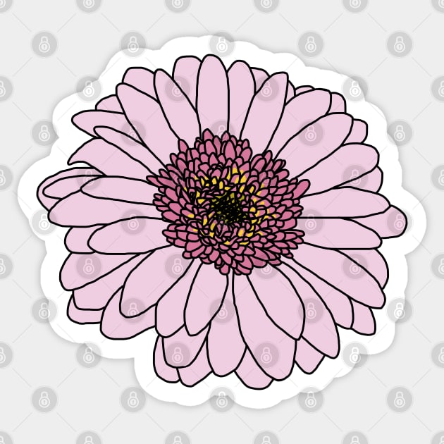 Pink Gerbera Floral Drawing Sticker by ellenhenryart